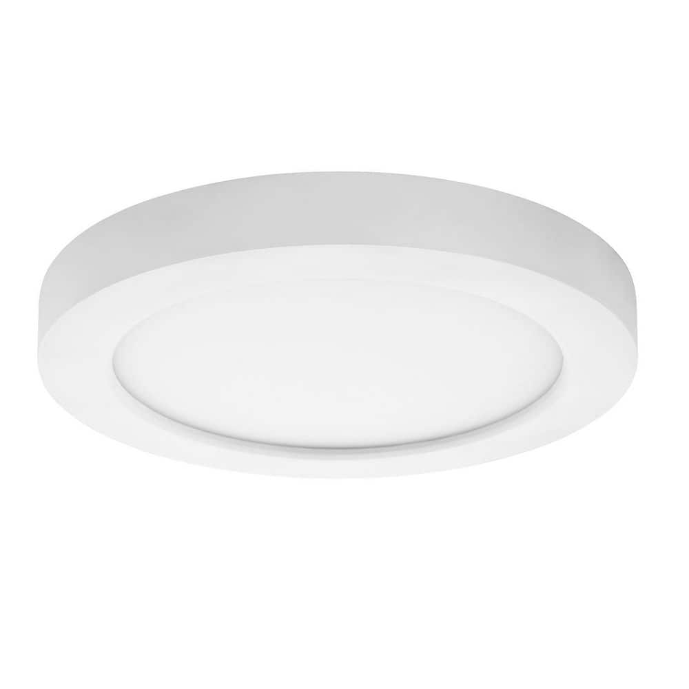 Commercial Electric Flex Install Disk 8 in. White Indoor Integrated LED Recessed Ceiling Light Flush Mount with 5CCT and 1050 Lumens (2)
