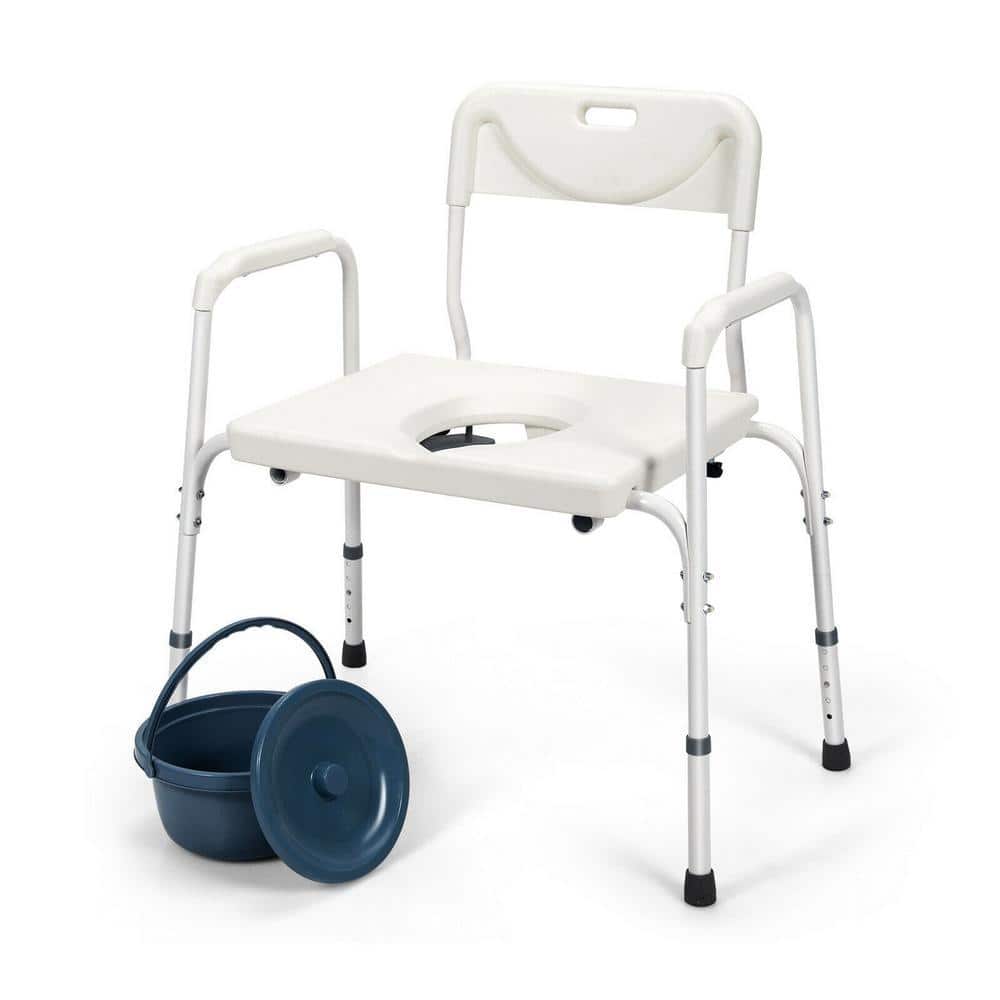 Unbranded 3-in-1 Bedside Commode Chair Portable Toilet Seat with Adjustable Height (1)