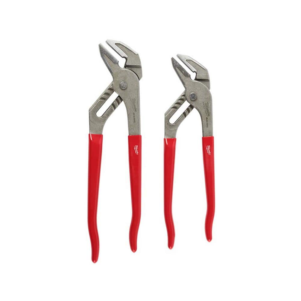 Milwaukee 10 in. and 12 in.Smooth Jaw Pliers with Dipped Grip Handles (2-PC)