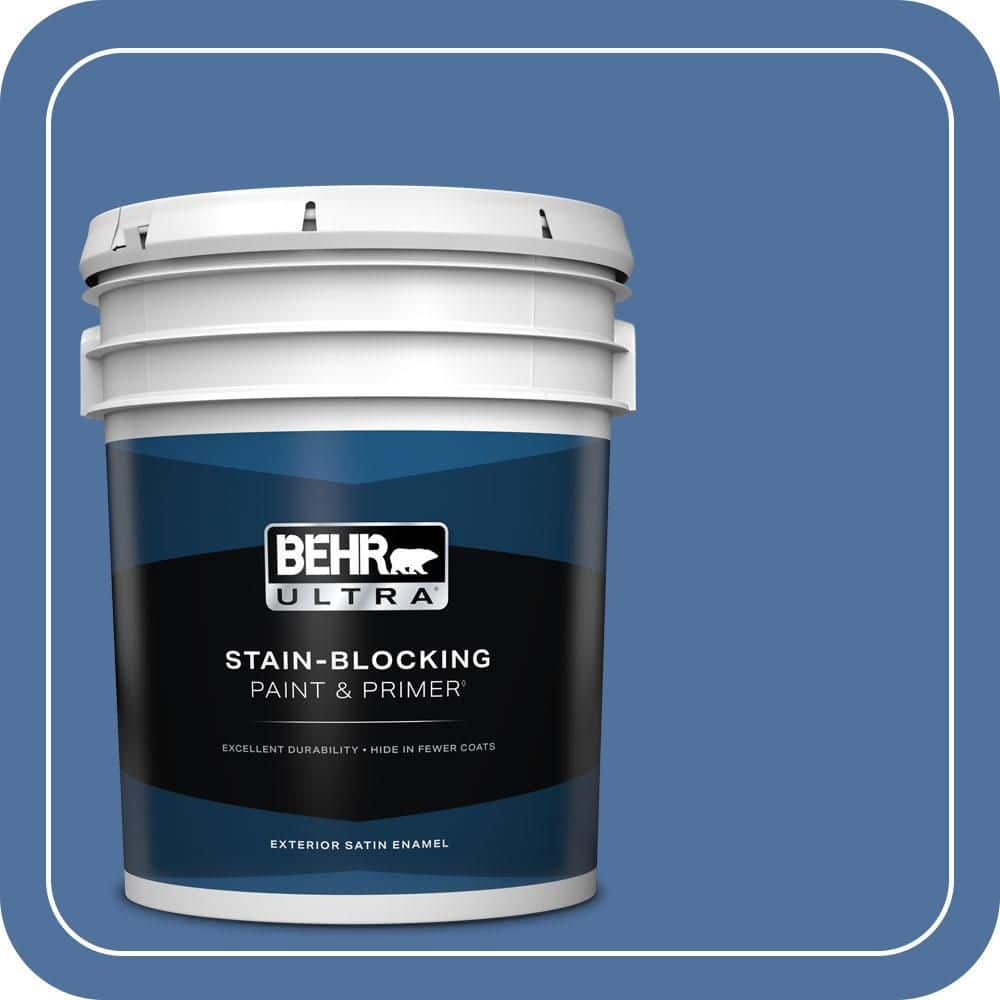 BEHR ULTRA 5 gal. #PMD-23 Cobalt Flame Satin Enamel Exterior Paint & Primer
