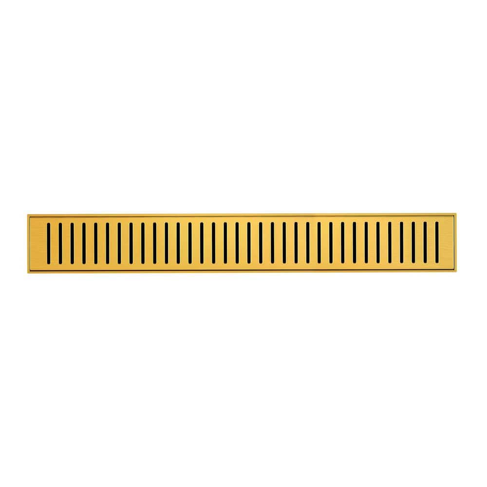 Swiss Madison Voltaire 24 in. Stainless Steel Linear Shower Drain in Brushed Gold (1)