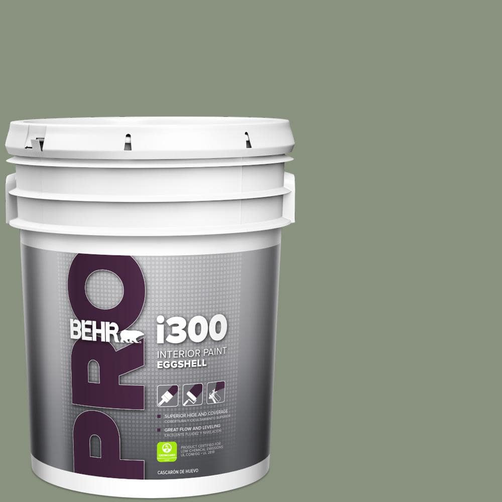 BEHR PRO 5 gal. #N390-5 Eucalyptus Wreath Eggshell Interior Paint