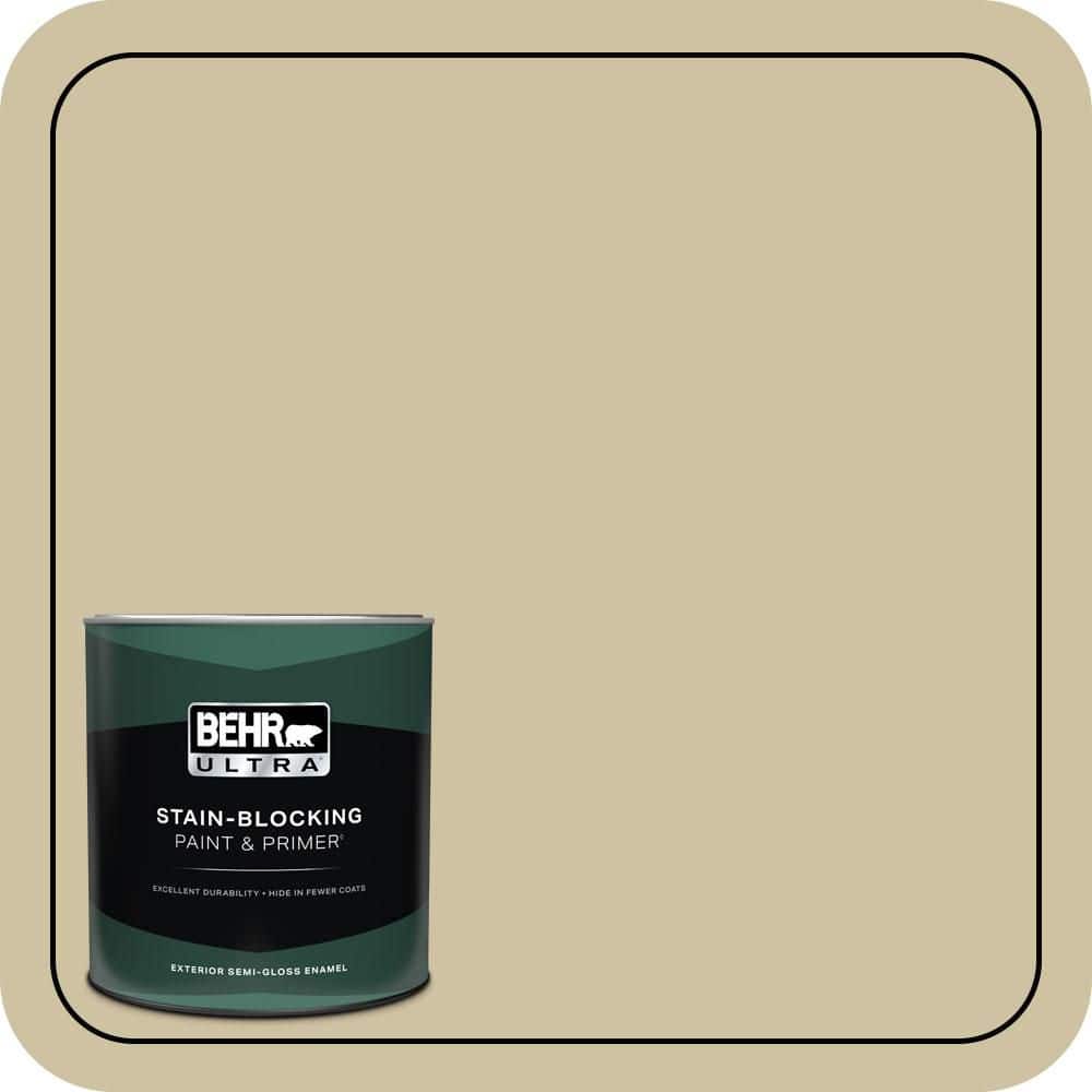 BEHR ULTRA 1 qt. #S330-3 Seasoned Salt Semi-Gloss Enamel Exterior Paint & Primer