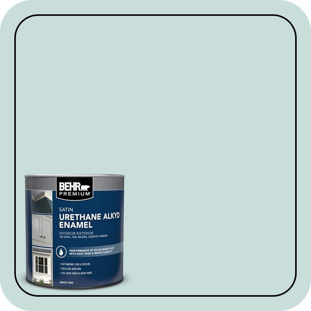 BEHR PREMIUM 1 qt. #S440-1 Sunken Pool Satin Enamel Urethane Alkyd Interior/Exterior Paint