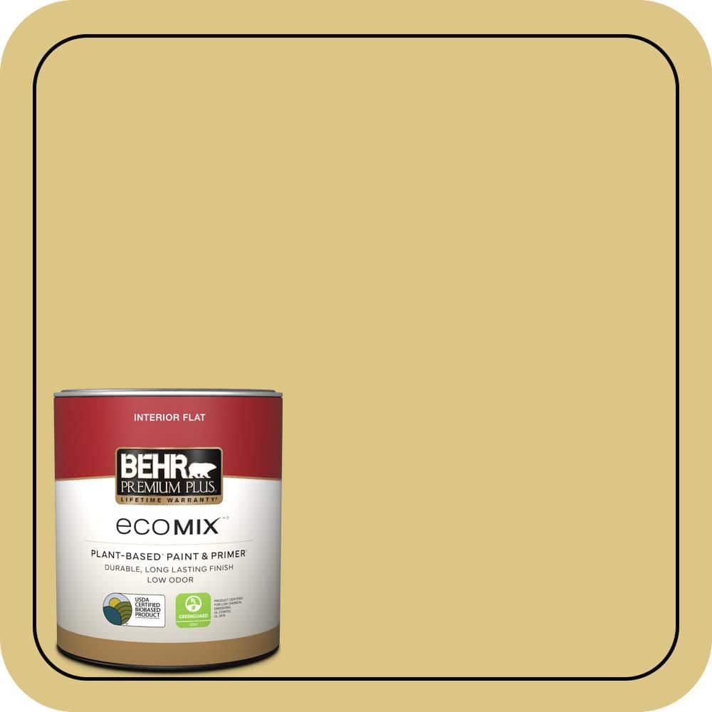 BEHR PREMIUM PLUS 1 qt. #390D-5 Sea Kelp Flat EcoMix Plant-Based Interior Paint & Primer (1)