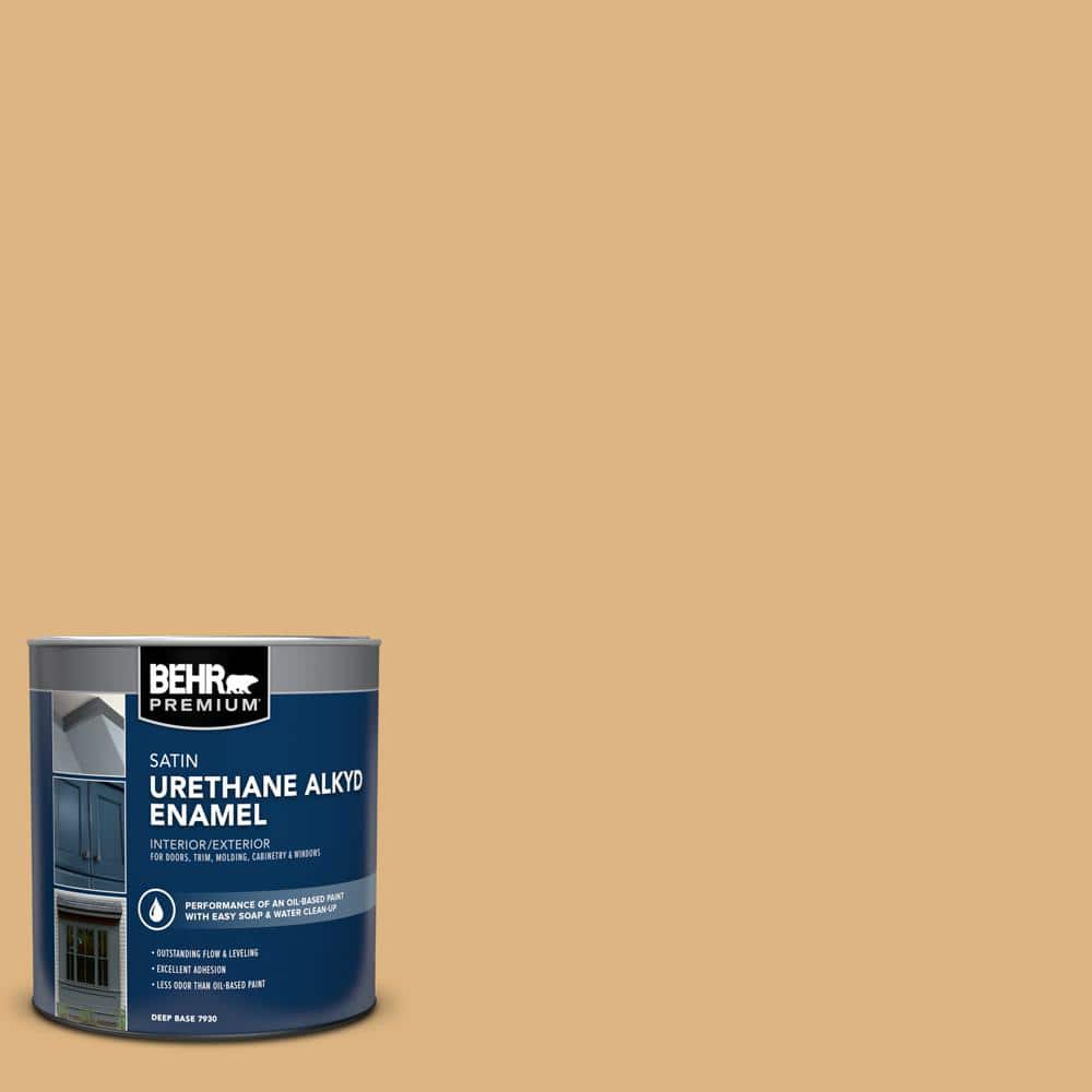 BEHR PREMIUM 1 qt. Home Decorators Collection #HDC-CL-18 Cellini Gold Satin Enamel Urethane Alkyd Interior/Exterior Paint (1)