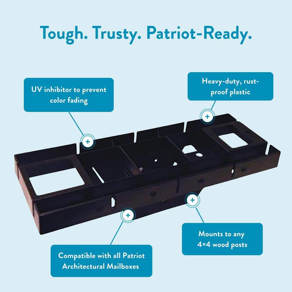 Architectural Mailboxes Patriot Plastic, Mailbox Mounting Board, Black (3)