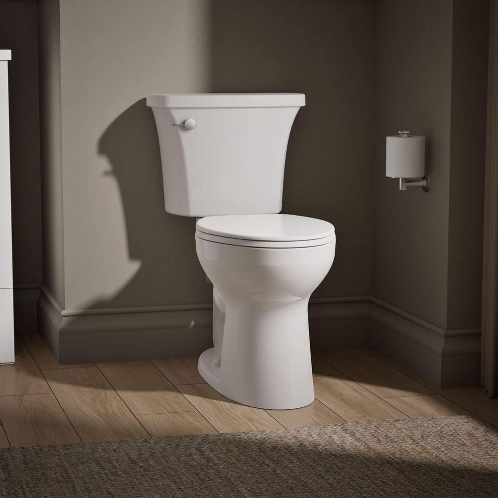 KOHLER Highline Arc 2-Piece 1.28 GPF Single Flush Elongated Toilet in White (Seat Included) (3)