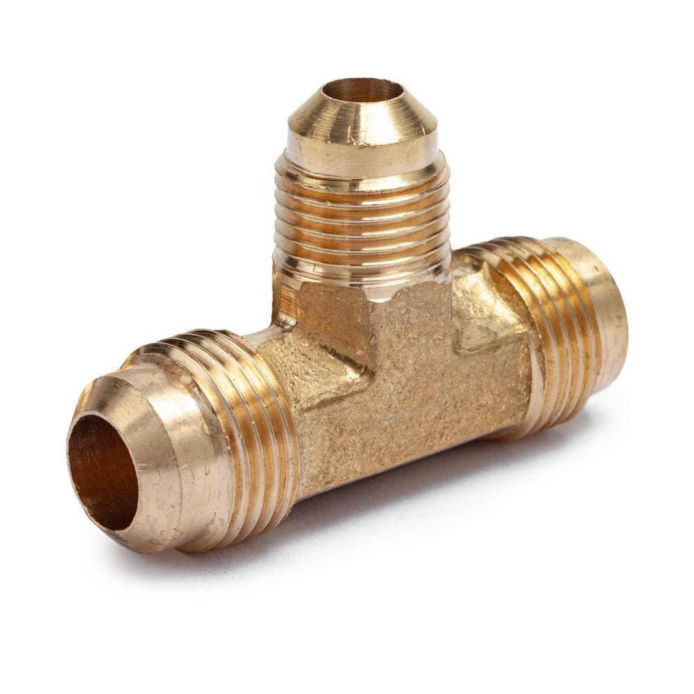 LTWFITTING 1/2 in. x 1/2 in. x 3/8 in. Brass Flare Reducing Tee Fitting (5-Pack) (2)