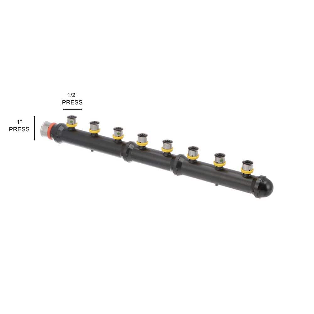 Viega PureFlow 1 in. x 1/2 in. Press Polymer Closed Multi-Port Tee 8-Outlets (5-pack) (2)