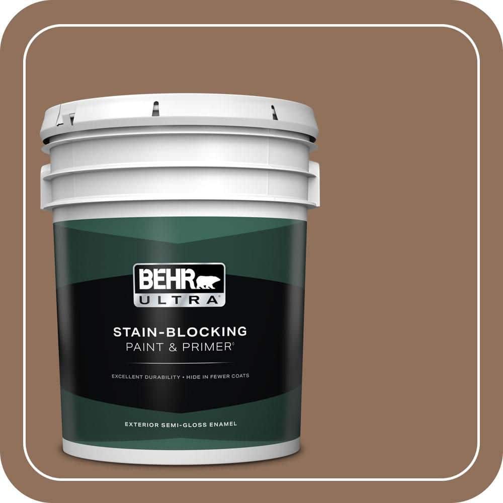BEHR ULTRA 5 gal. #N240-6 Wild Mustang Semi-Gloss Enamel Exterior Paint & Primer
