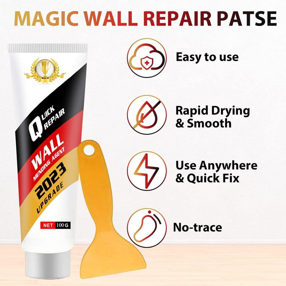 Laybus All-in-One Drywall Repair Kit with Spackle Paste, Scraper and Gloves for Wall Holes, Dents and Scratches (2)