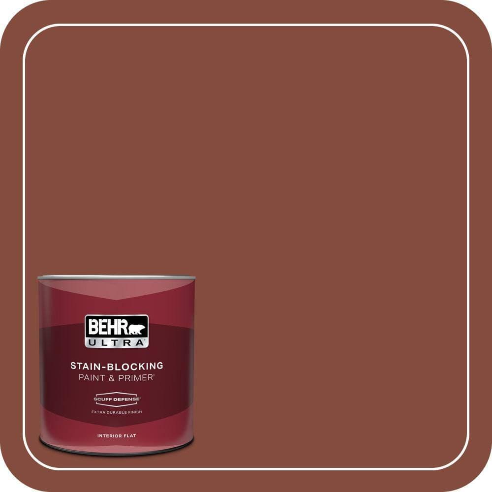BEHR ULTRA 1 qt. #S160-7 Red Chipotle Extra Durable Flat Interior Paint & Primer (1)