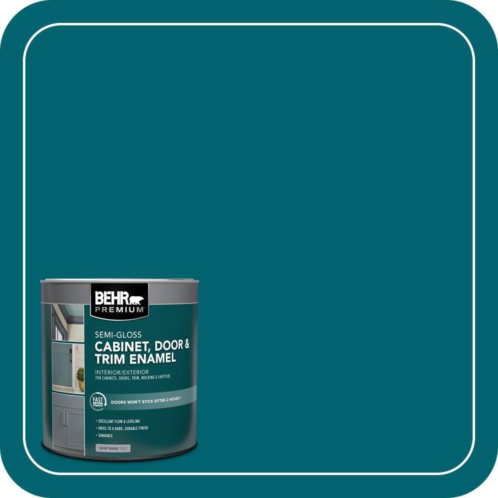 BEHR PREMIUM 1 qt. #S-H-520 Peacock Tail Semi-Gloss Enamel Interior/Exterior Cabinet, Door & Trim Paint (1)