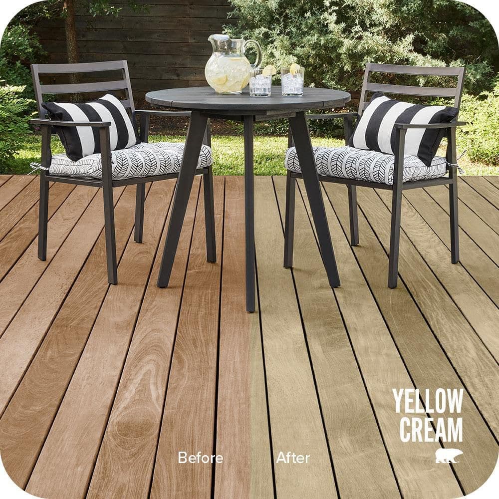 BEHR PREMIUM 1 gal. #ST-133 Yellow Cream Semi-Transparent Waterproofing Exterior Wood Stain and Sealer (2)