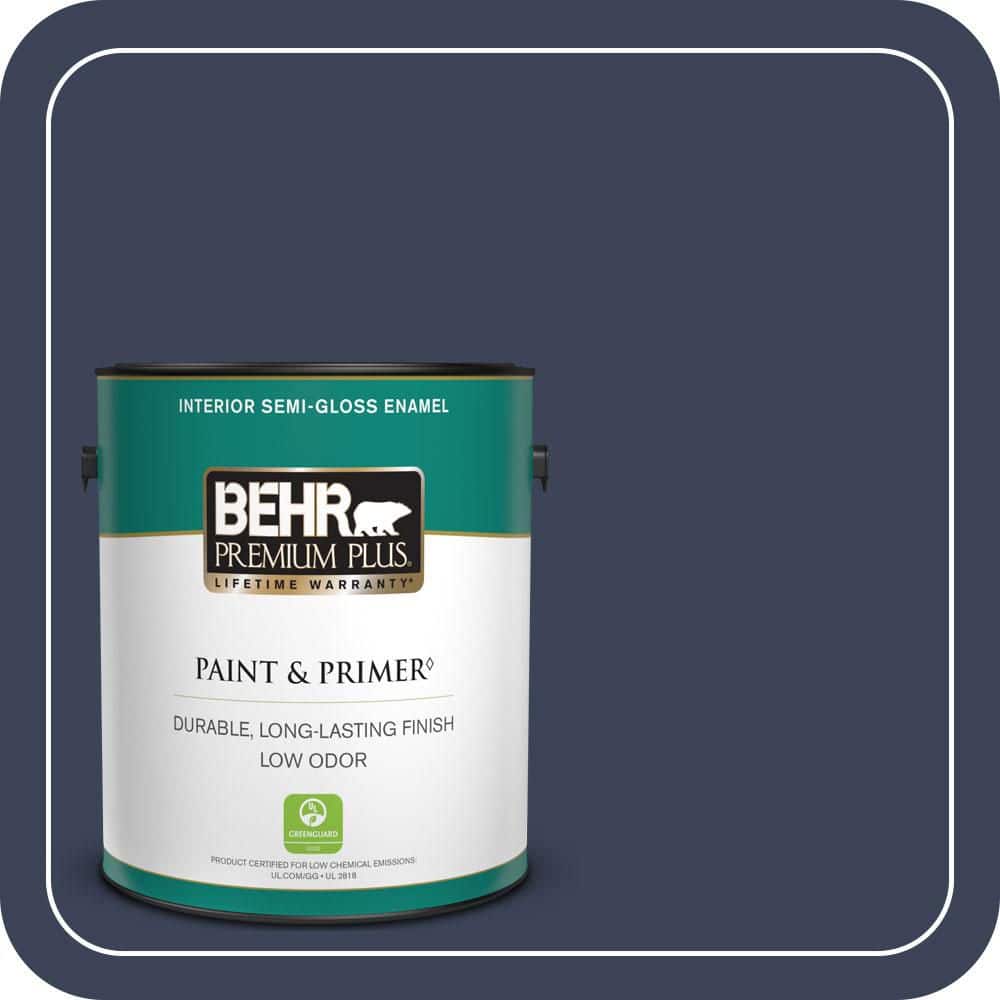 BEHR PREMIUM PLUS 1 gal. #600F-7 Soulful Music Semi-Gloss Enamel Low Odor Interior Paint & Primer