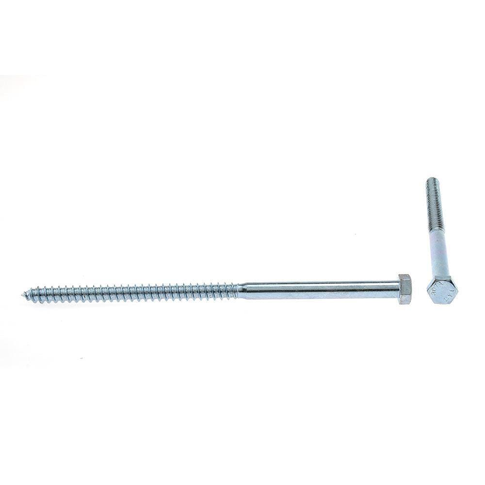 Prime-Line 3/8 in. x 8 in. A307 Grade A Zinc Plated Steel Hex Lag Screws (50-Pack) (2)