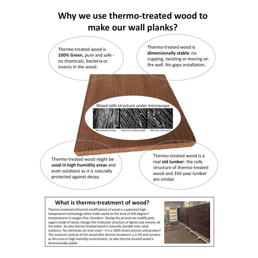 Easy Planking Thermo-treated Samples (SAM1) 1/4 in. x 5 in. x 0.7 ft. Mixed-Color Barn Wood Wall Planks (1.5 Sq. ft. per 5-Pack) (3)