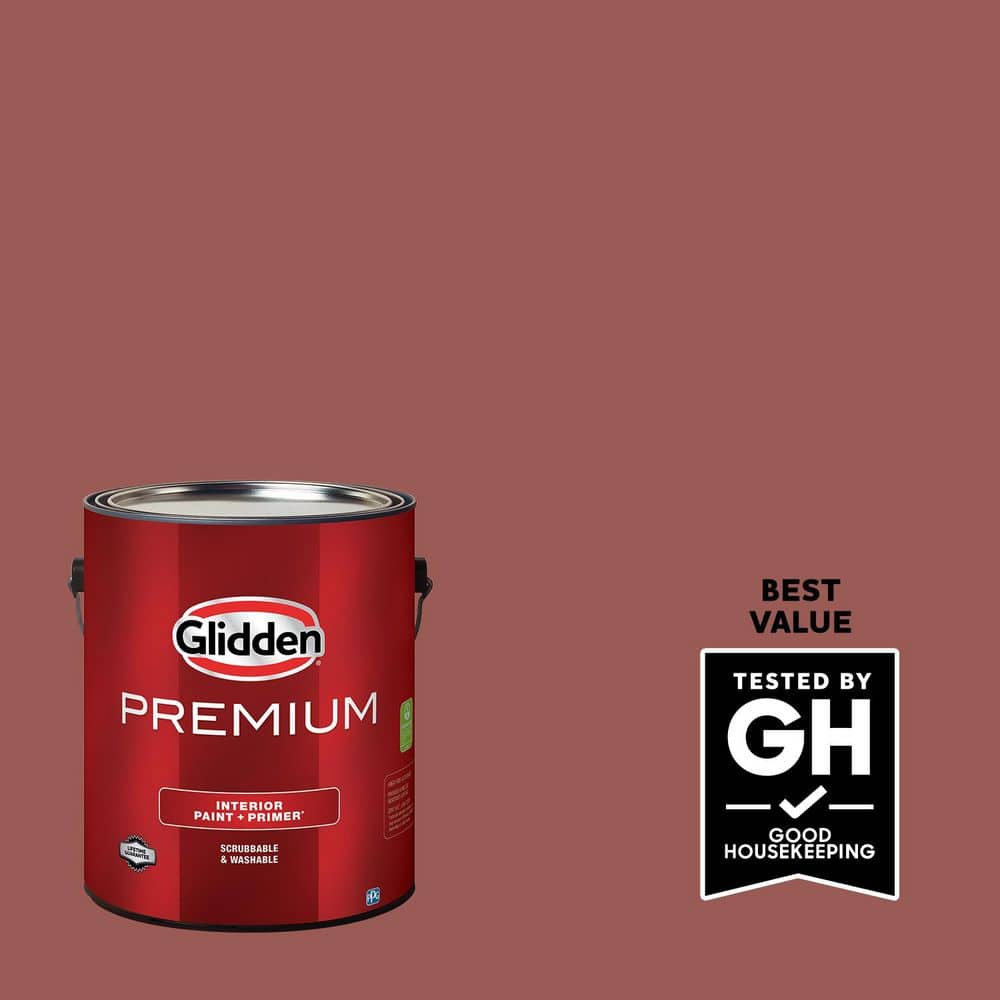 Glidden Premium 1 gal. PPG1056-6 Fire Weed Flat Interior Latex Paint