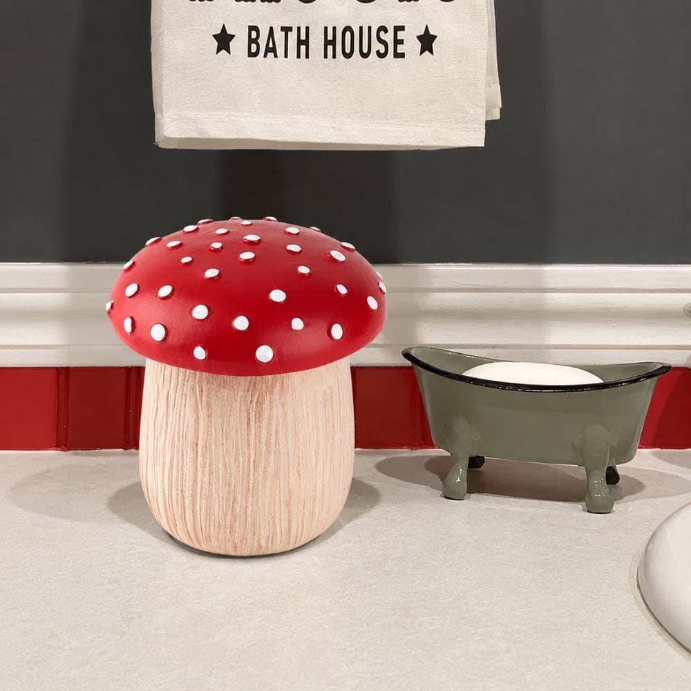 Unbranded Two Pack Mushroom Qtip Holder and Cotton Ball Organizer Dispenser for Bathroom Storage and Countertop Use (3)