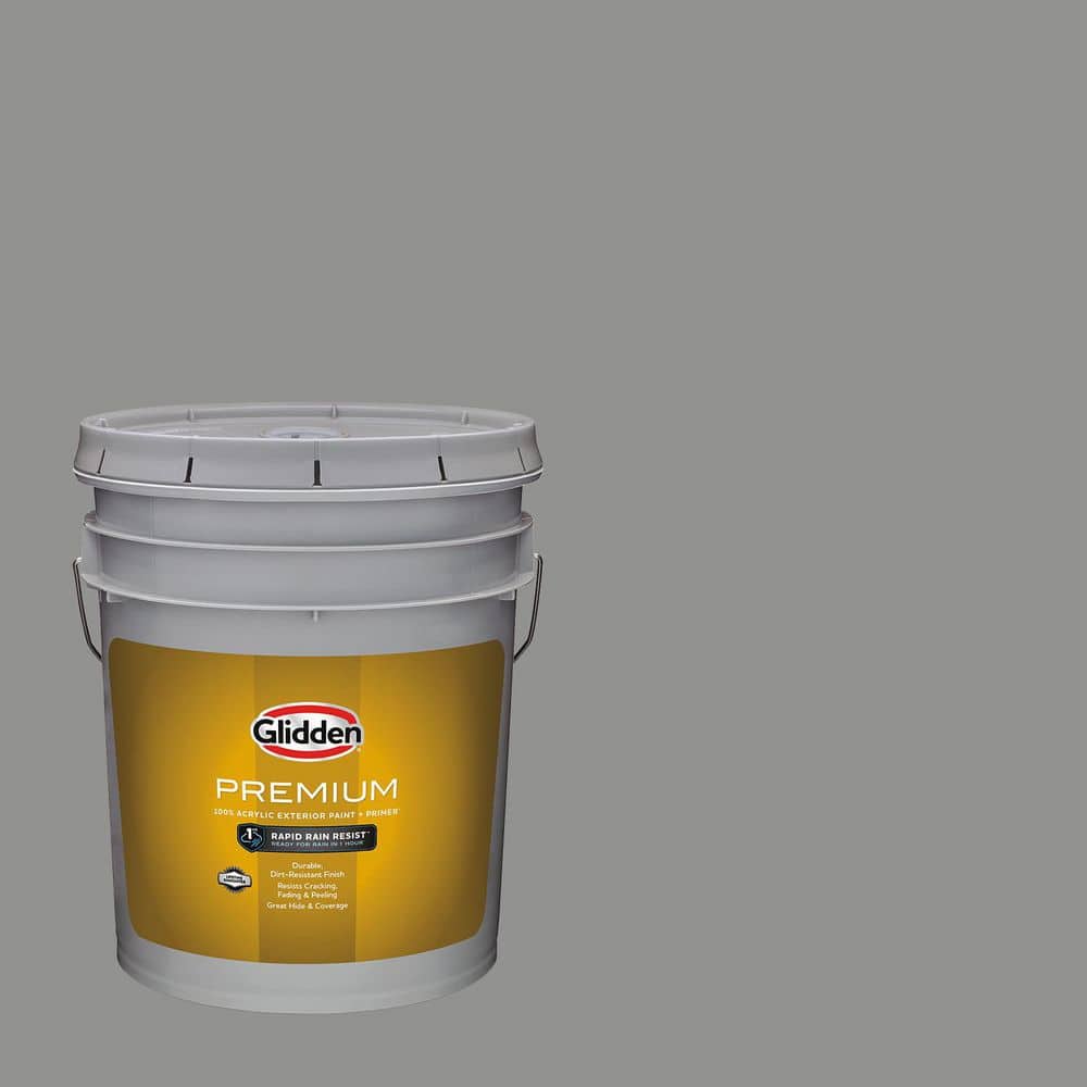 Glidden Premium 5 gal. PPG0996-4 Cloudy Slate Semi-Gloss Exterior Latex Paint