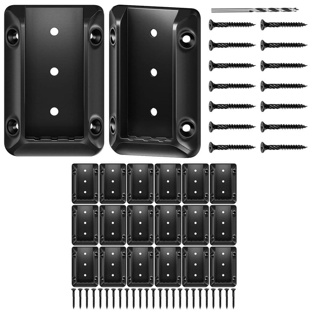 Afoxsos 20 Pack Nylon 6/6 Rail Bracket Connectors for 2 x 4 Wooden Post with 140 Galvanized Screws for Deck Stair Railings (1)