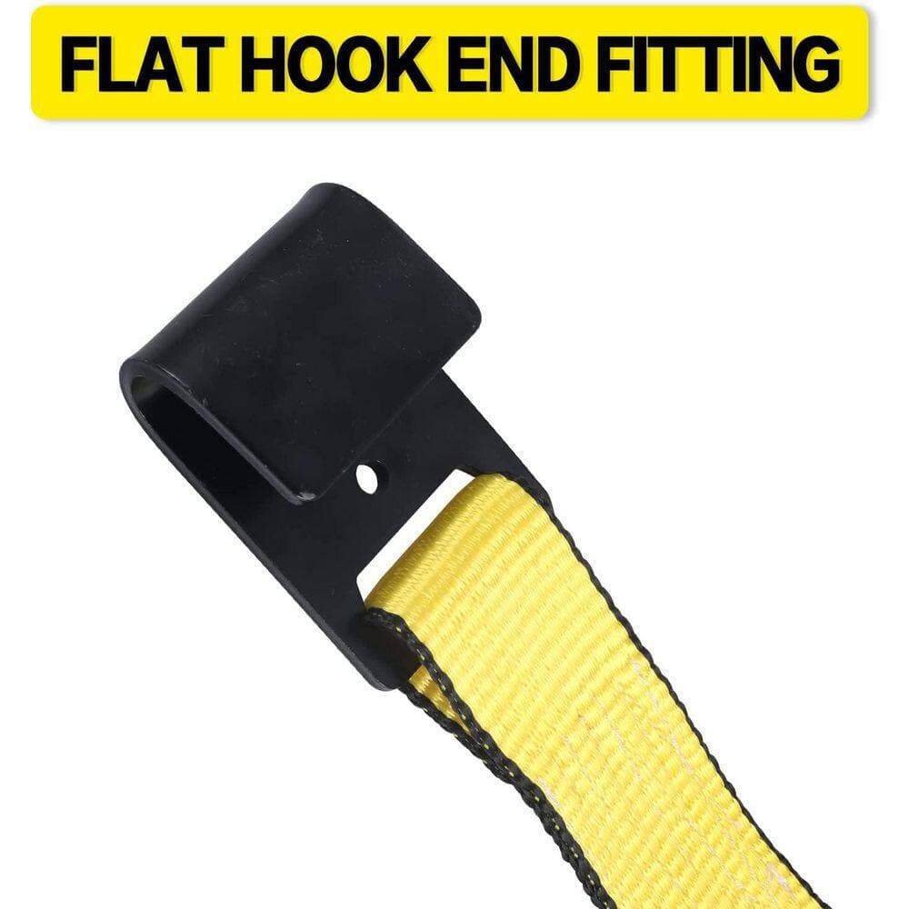 LAIFUCAM 27 ft. x 2 in. Flat Hook Ratchet Tie Down Straps Heavy Duty Weather Resistant for Flatbed Trailer Truck 2 Pack (3)