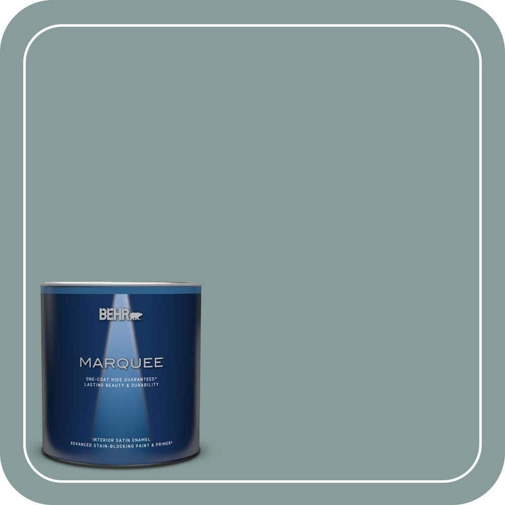 BEHR MARQUEE 1 qt. #PPU12-04 Agave One-Coat Hide Satin Enamel Interior Paint & Primer