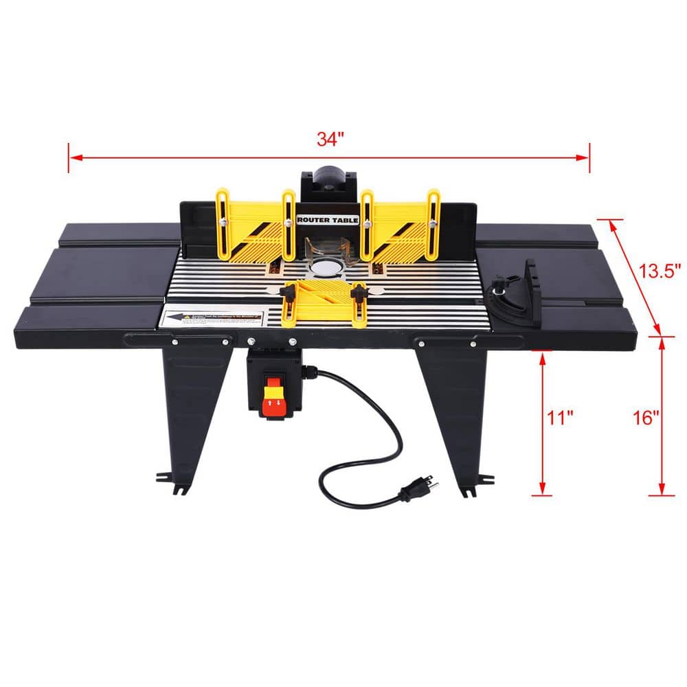Busdays Electric Benchtop Router Table Wood Working Tool, Black (2)