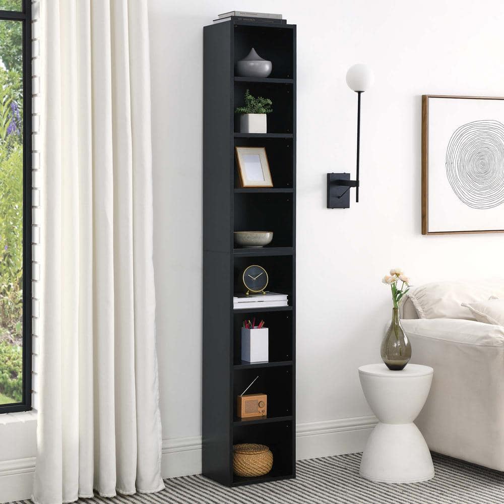 Unbranded 11.6 in. W 9.3 in. D 70.9 in. H Linen Cabinet, 8-Tier Media Tower Rack with Adjustable Shelves