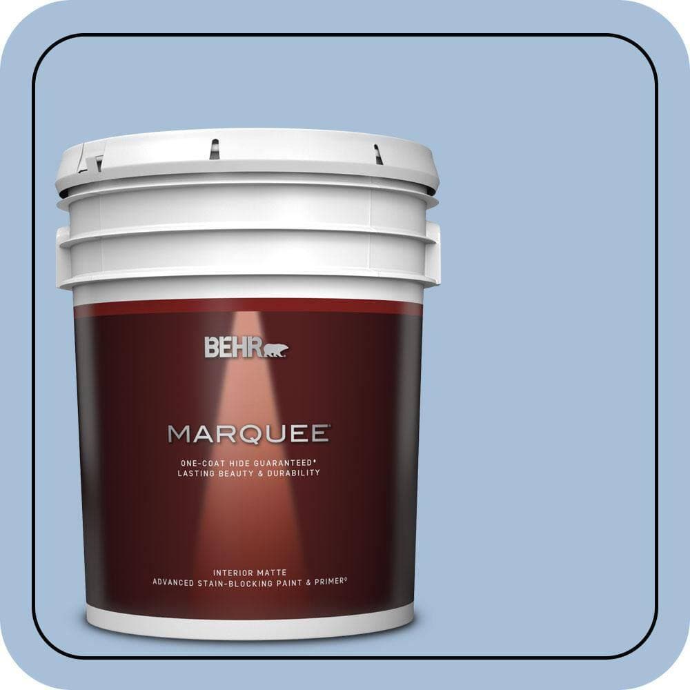 BEHR MARQUEE 5 gal. #580D-4 Skysail Blue Matte Interior Paint & Primer