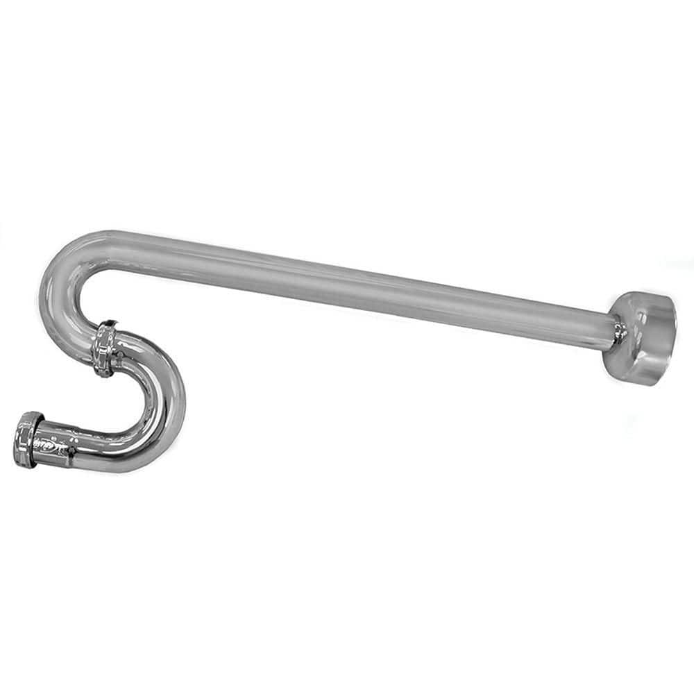 JONES STEPHENS 1-1/4 in. x 1.87 ft. Chrome Plated Brass S-Trap Trap Bend