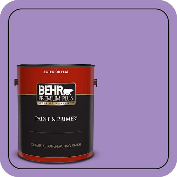 BEHR PREMIUM PLUS 1 gal. #P570-4 Classic Bouquet Flat Exterior Paint & Primer (2)