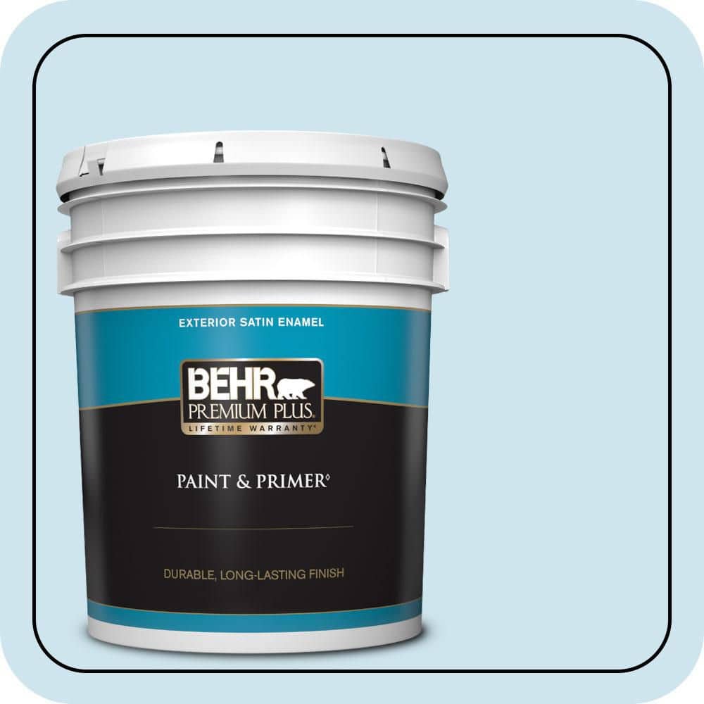 BEHR PREMIUM PLUS 5 gal. #540A-2 Niagara Falls Satin Enamel Exterior Paint & Primer