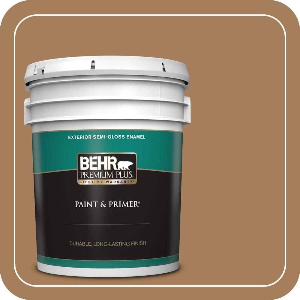 BEHR PREMIUM PLUS 5 gal. #S280-6 Hazel Semi-Gloss Enamel Exterior Paint & Primer