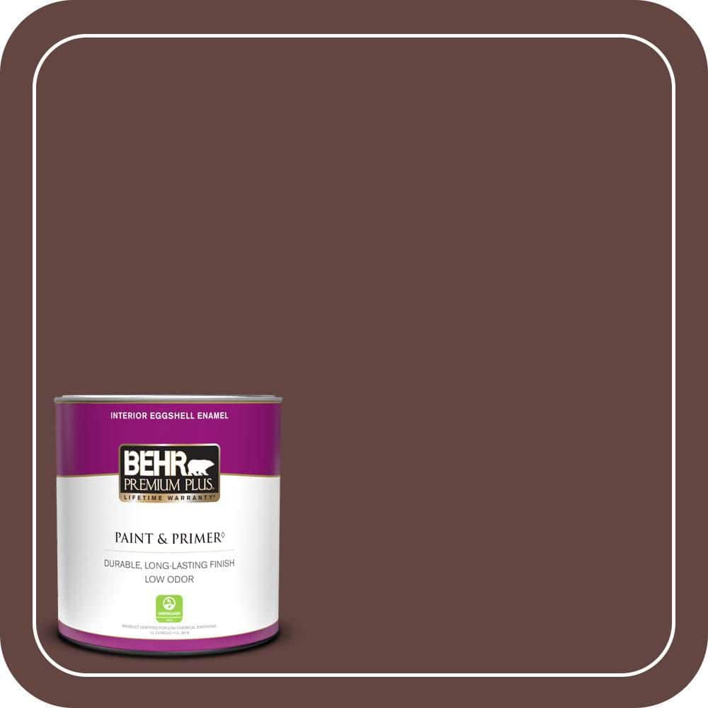 BEHR PREMIUM PLUS 1 qt. #PMD-62 Black Plum Eggshell Enamel Low Odor Interior Paint & Primer