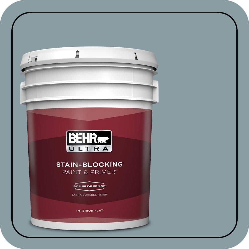 BEHR ULTRA 5 gal. #540F-4 Shale Gray Extra Durable Flat Interior Paint & Primer