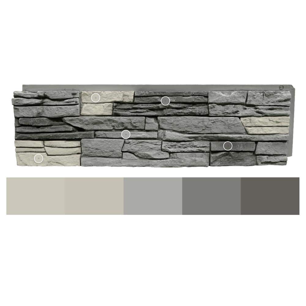 GenStone 42 in. 12 in. Stacked Stone Faux Stone Siding Panel (2)