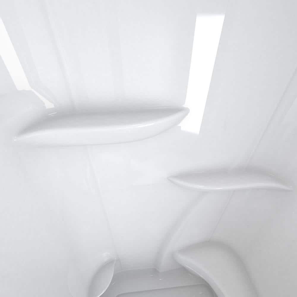 Aquatic Lomita 4836 Steam Shower Enclosure in White, Left Drain, Brushed Nickel (2)