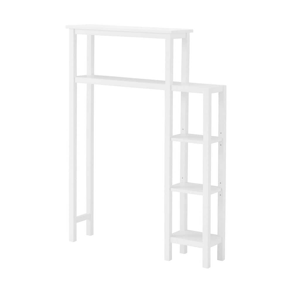 Alaterre Furniture Dover 35 in. W Over Toilet Space Saver with Side Shelving in White (2)