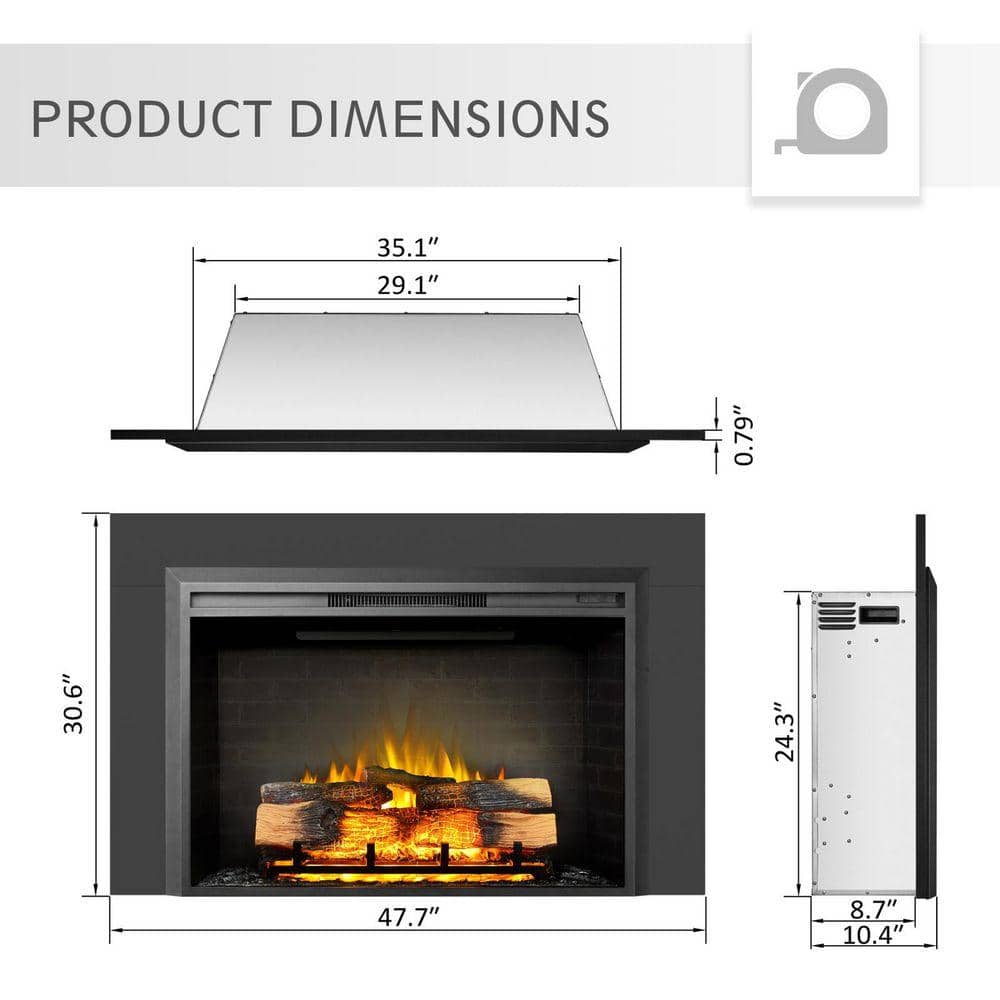 Legend Flame Carl 39 in. Electric Fireplace Insert with Trim Kit (2)