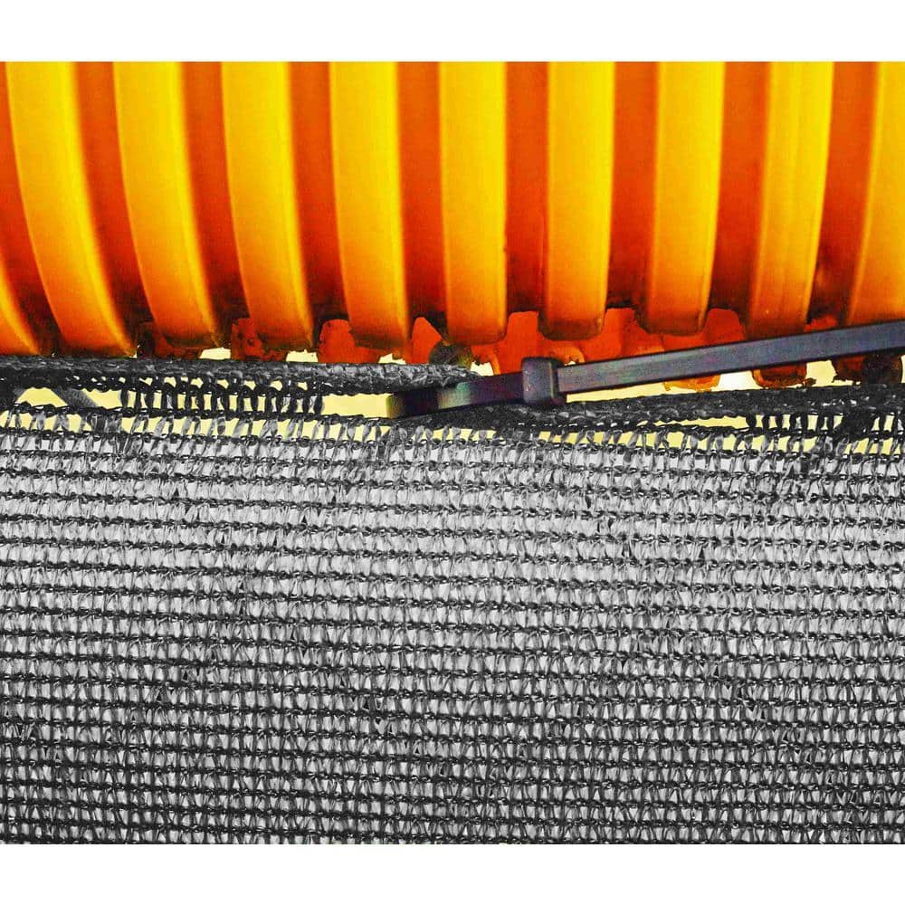 Unbranded 44 in. Grey Mesh Fabric Privacy Fence Screen with Integrated Button Hole (2)