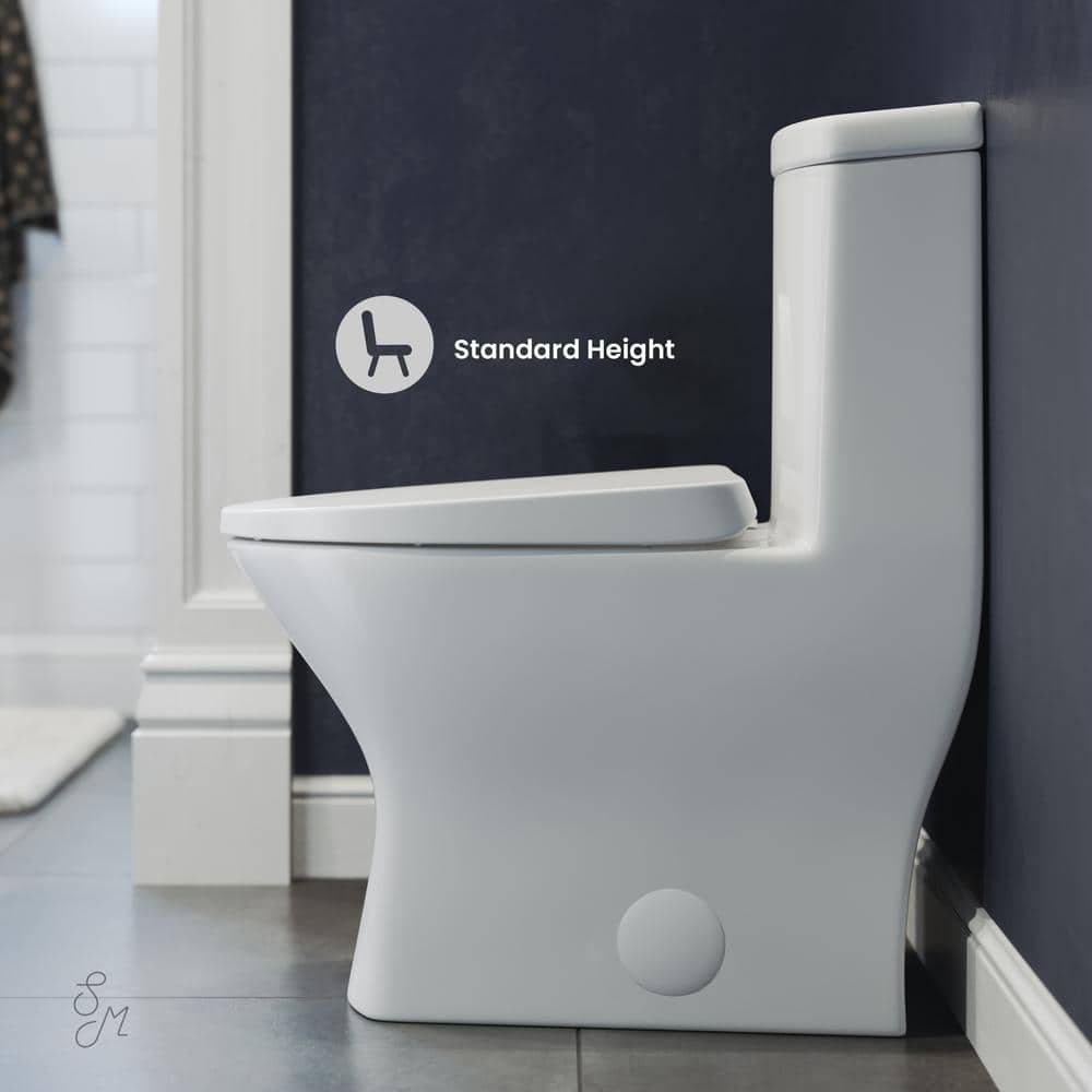 Swiss Madison Sublime II Rough-in 1-piece 1.1/1.6 GPF Dual Flush Toilet in, Seat Included (4)