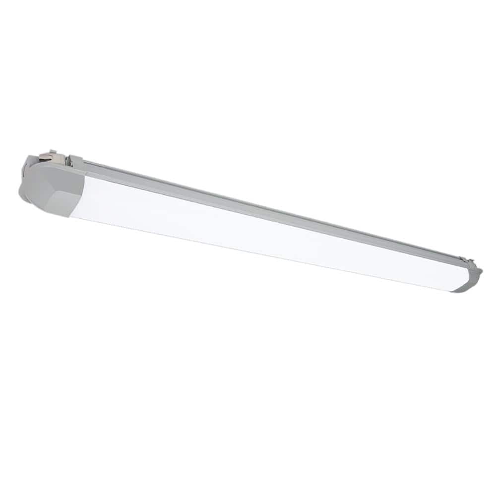 Commercial Electric 1-Pack 4 ft. Vapor Tight 4500 Lumens LED Wraparound Light Fixture 38W 120-277V Adjustable CCT Wet Rated Harsh Conditions (2)