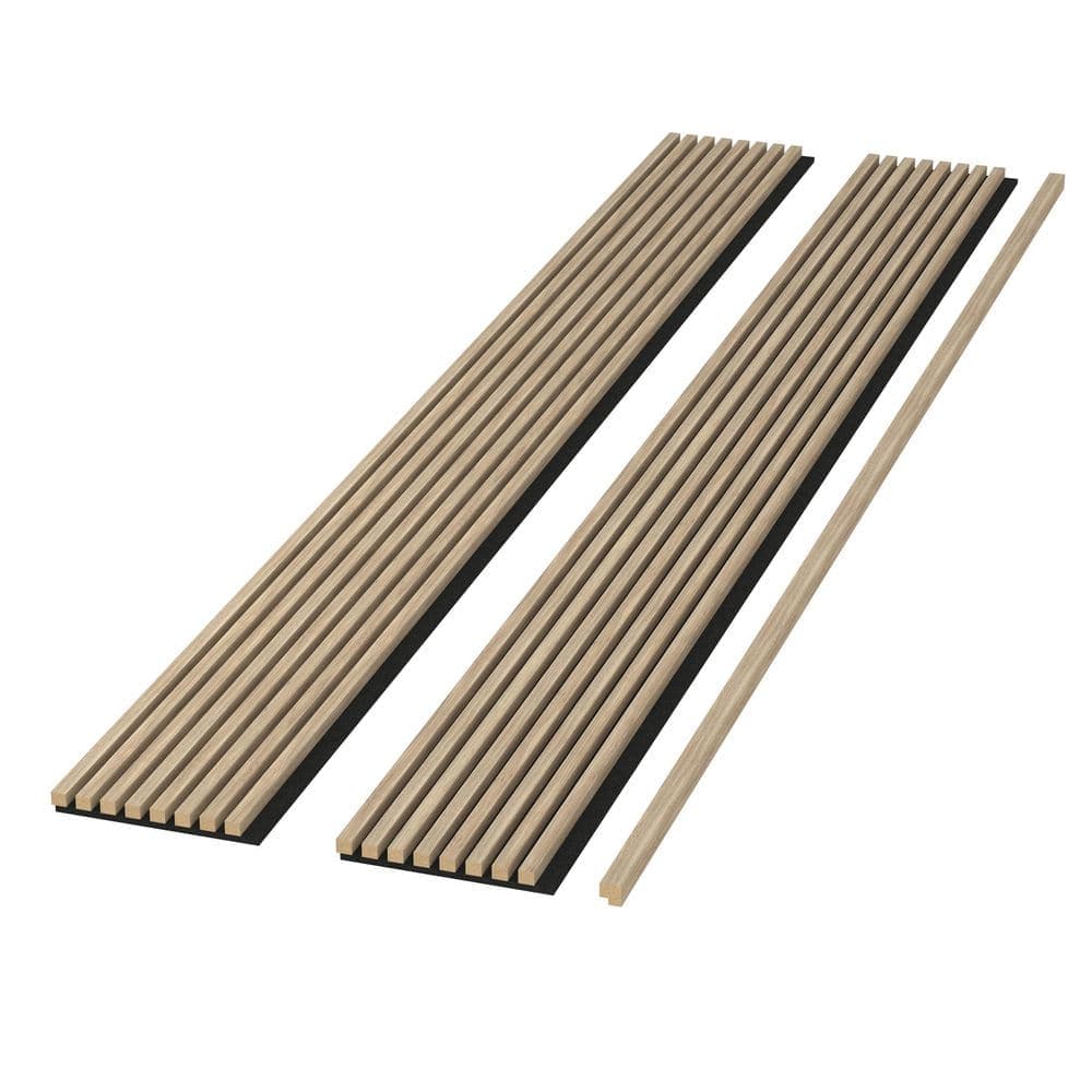 Ejoy 104 in. x 11 in x 1 in. Acoustic Vinyl Squared Slat Wall Siding Board (Set of 2 Piece) (2)