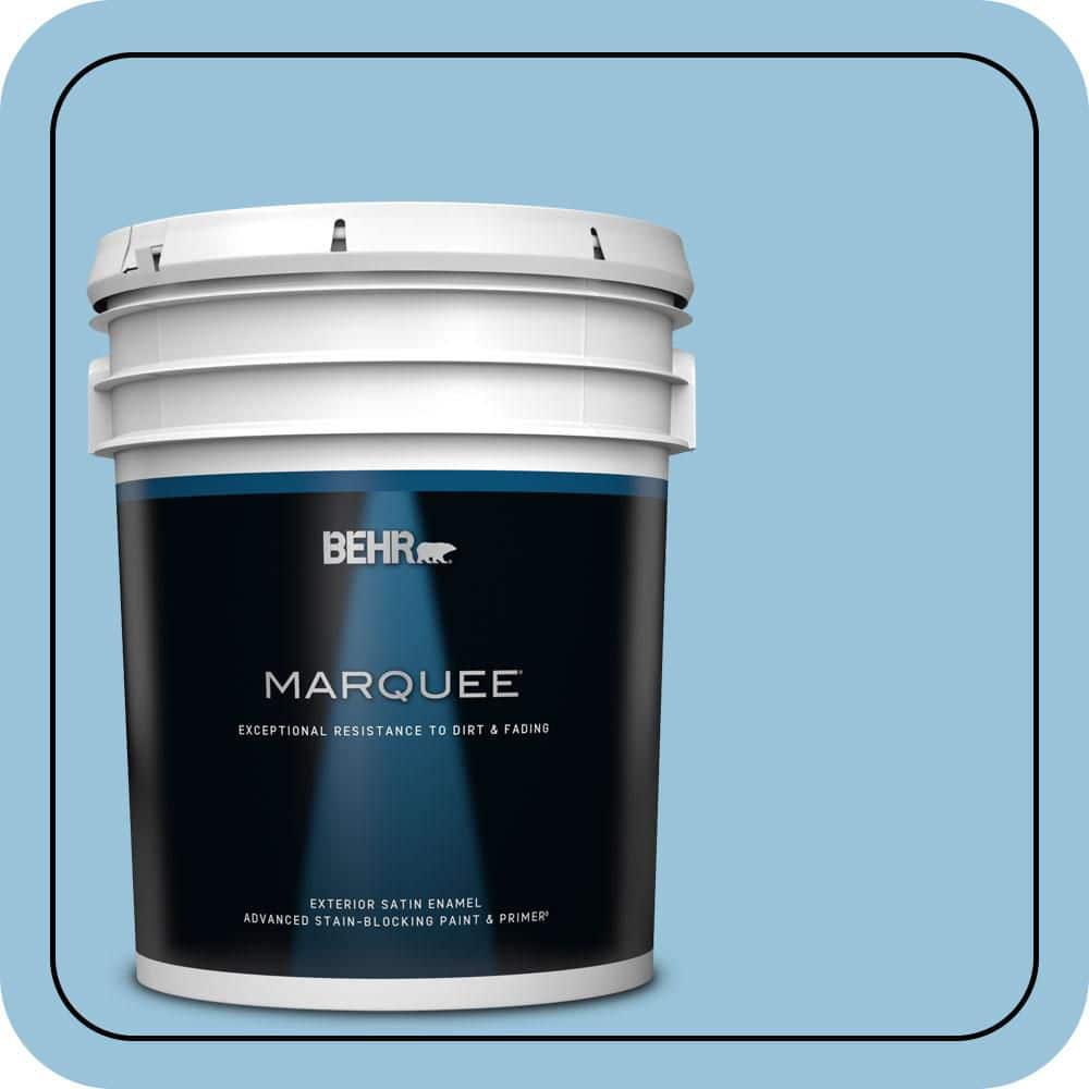 BEHR MARQUEE 5 gal. #560D-4 Madras Blue Satin Enamel Exterior Paint & Primer