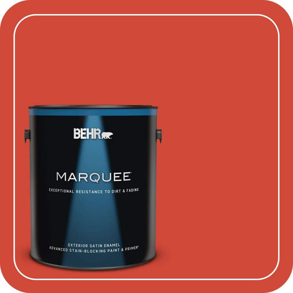 BEHR MARQUEE 1 gal. #P180-7 Top Tomato Satin Enamel Exterior Paint & Primer (1)