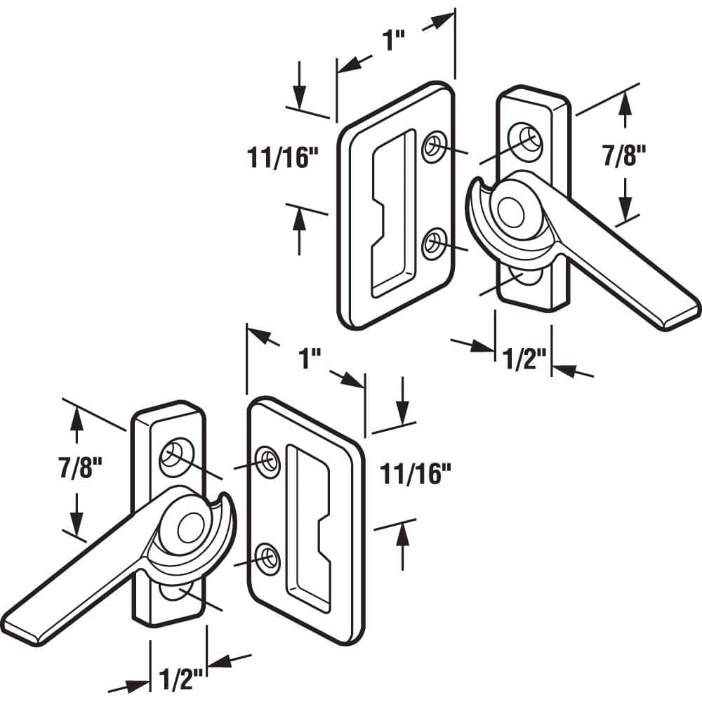 Prime-Line Zinc Cast Metal Left and Right Sliding Cam Window Lock (2)