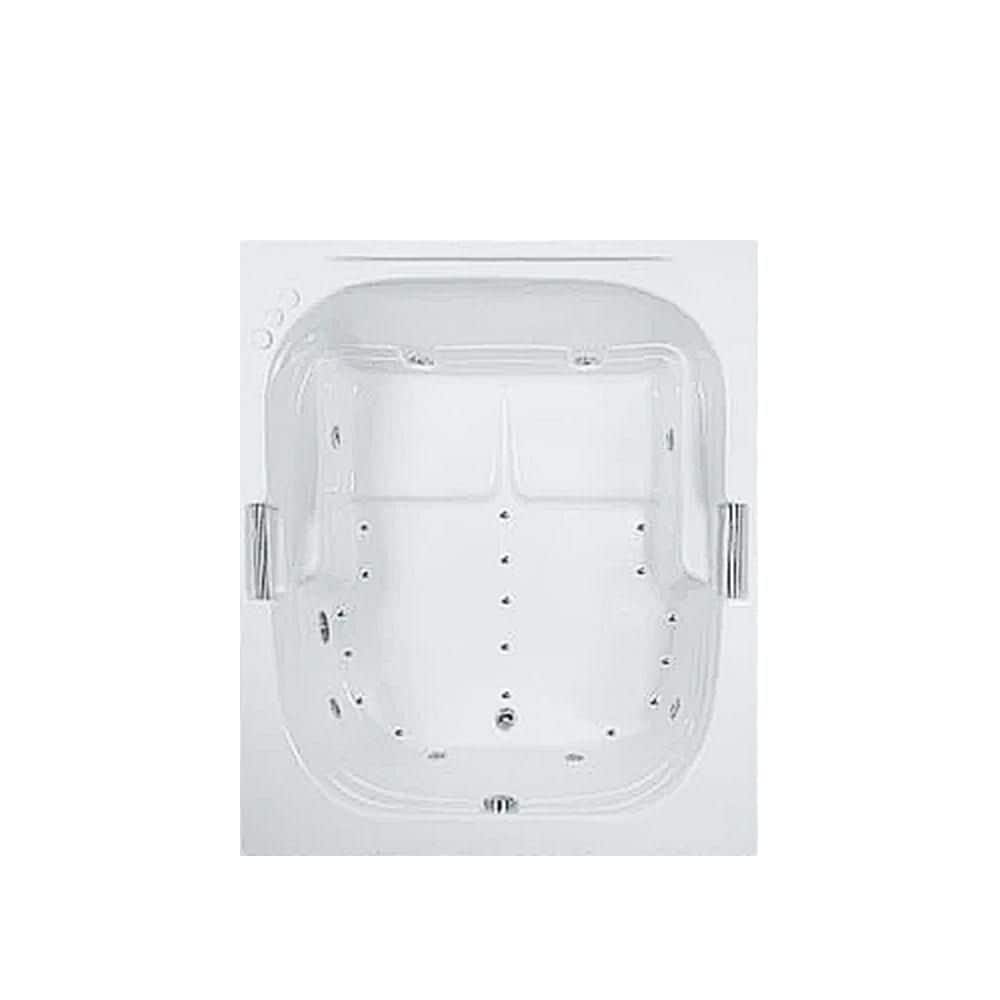 Comfortflo 60 in. x 60 in. Acrylic Square Drop-in Whirlpool and Air Bathtub with Reversible Drain in White (1)