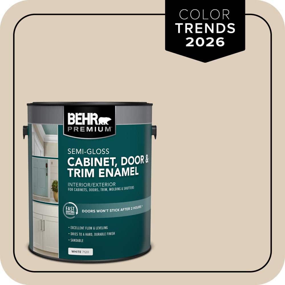 BEHR PREMIUM 1 gal. #MQ3-11 Dainty Lace Semi-Gloss Enamel Interior/Exterior Cabinet, Door & Trim Paint (1)